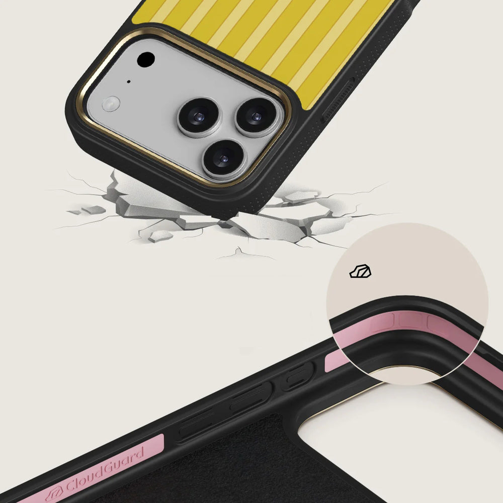 Handyhülle für iPhone 17 Pro Max, Burga Elite Dark MagSafe, Sunbreak Gold