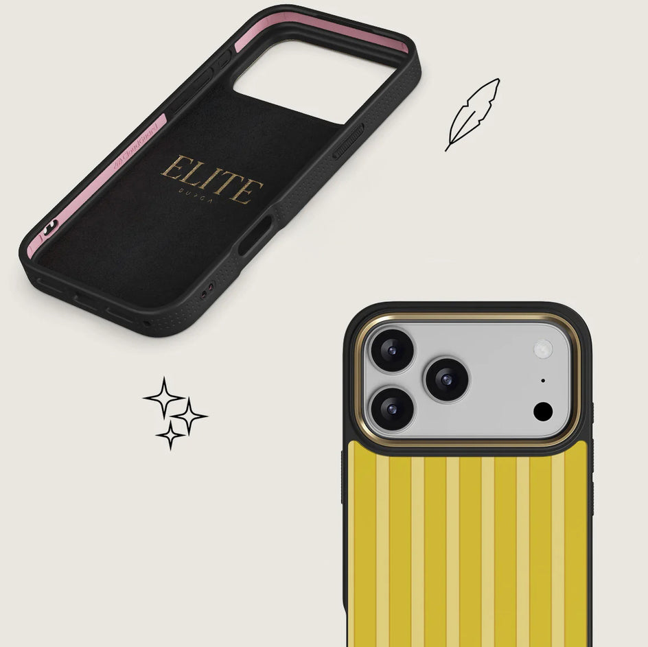 Handyhülle für iPhone 17 Pro Max, Burga Elite Dark MagSafe, Sunbreak Gold