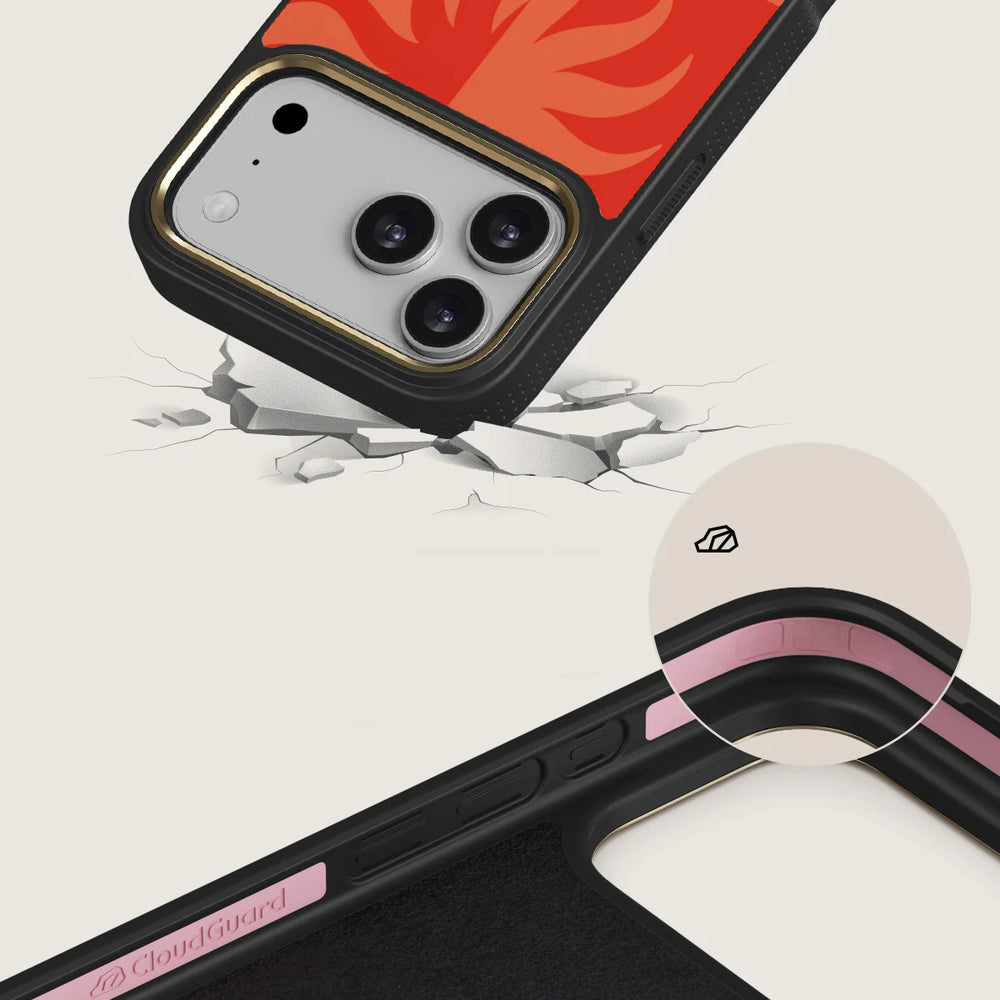 Handyhülle für iPhone 17 Pro Max, Burga Elite Dark MagSafe, Sunkissed Gold