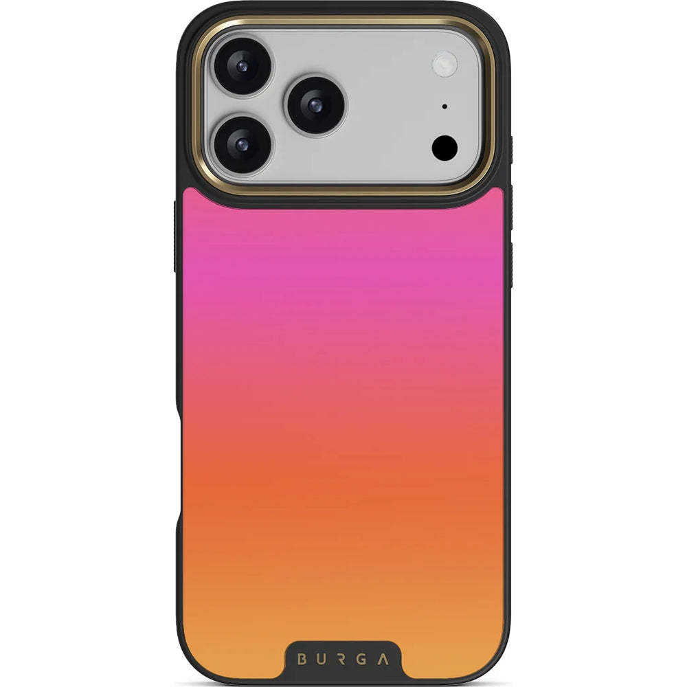 Handyhülle für iPhone 17 Pro Max, Burga Elite Dark MagSafe, Sunset Club Gold