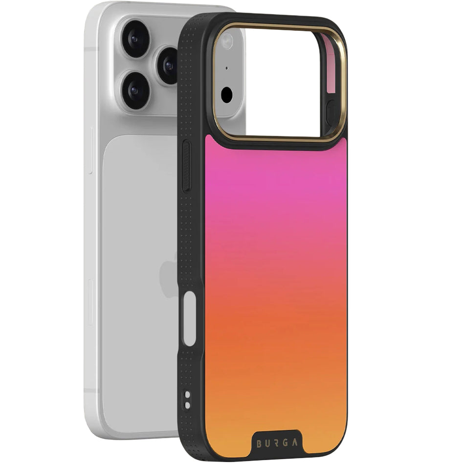 Handyhülle für iPhone 17 Pro Max, Burga Elite Dark MagSafe, Sunset Club Gold