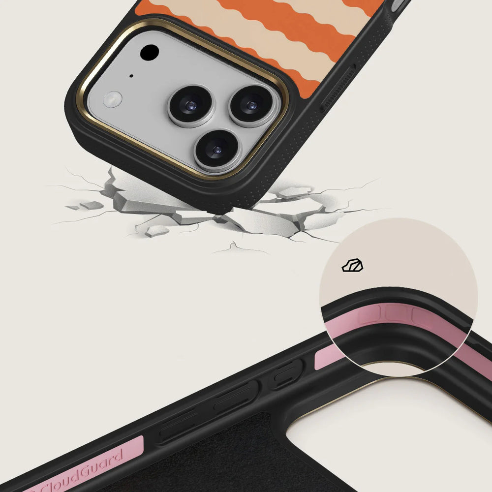 Handyhülle für iPhone 17 Pro, Burga Elite Dark MagSafe, Papaya Gold
