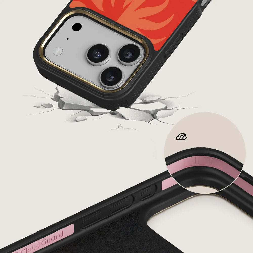 Handyhülle für iPhone 17 Pro, Burga Elite Dark MagSafe, Sunkissed Gold