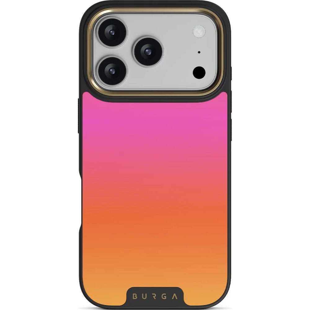 Handyhülle für iPhone 17 Pro, Burga Elite Dark MagSafe, Sunset Club Gold