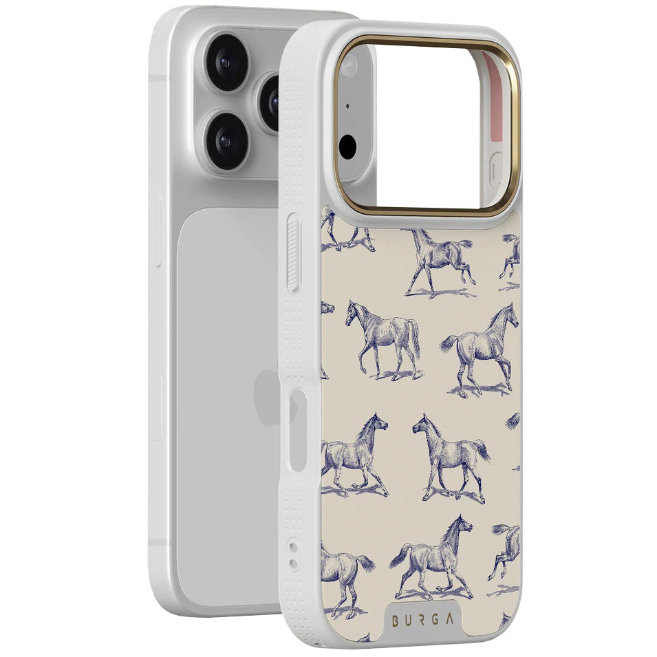 Handyhülle für iPhone 17 Pro, Burga Elite Light MagSafe, Derby Race Gold