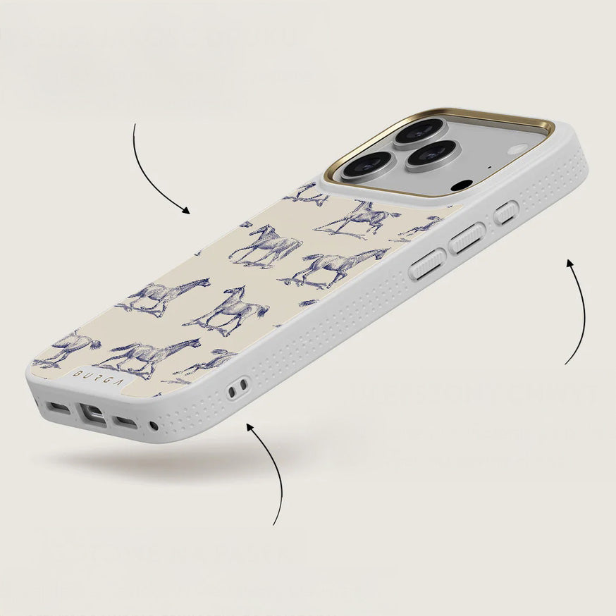 Handyhülle für iPhone 17 Pro, Burga Elite Light MagSafe, Derby Race Gold