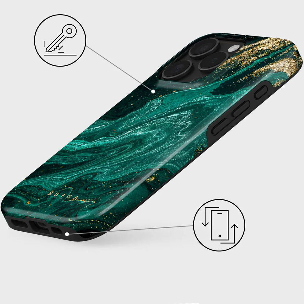 Handyhülle für iPhone 16 Pro Max, Burga Emerald Pool Tough Magnetic, Mehrfarbig marine
