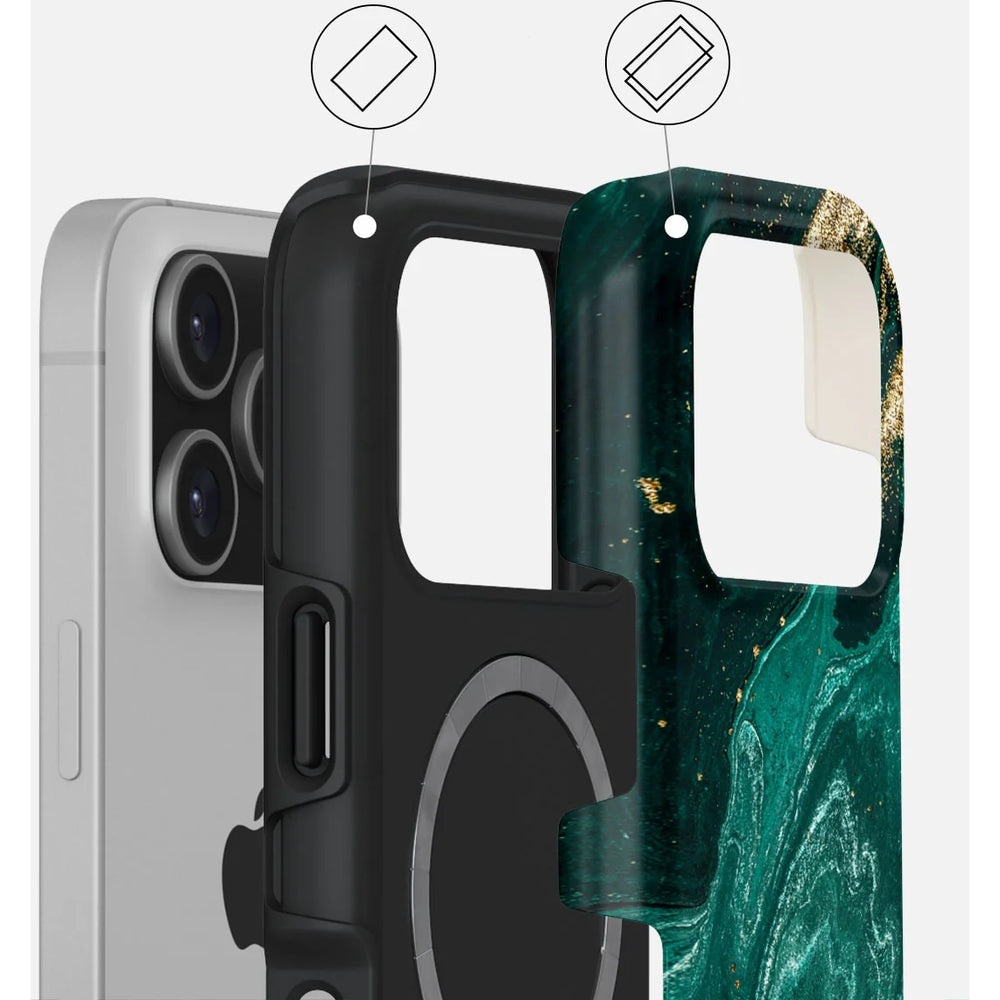 Handyhülle für iPhone Air, Burga Emerald Pool Tough Magnetic, Mehrfarbig marine