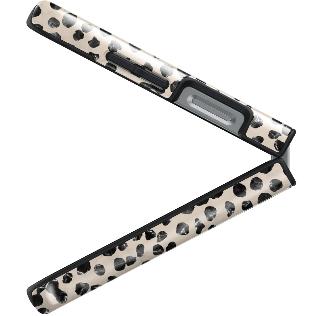 Handyhülle für Galaxy Z Flip7 FE / Z Flip6, Burga Almond Latte Tough, Beige mit schwarzen Punkten