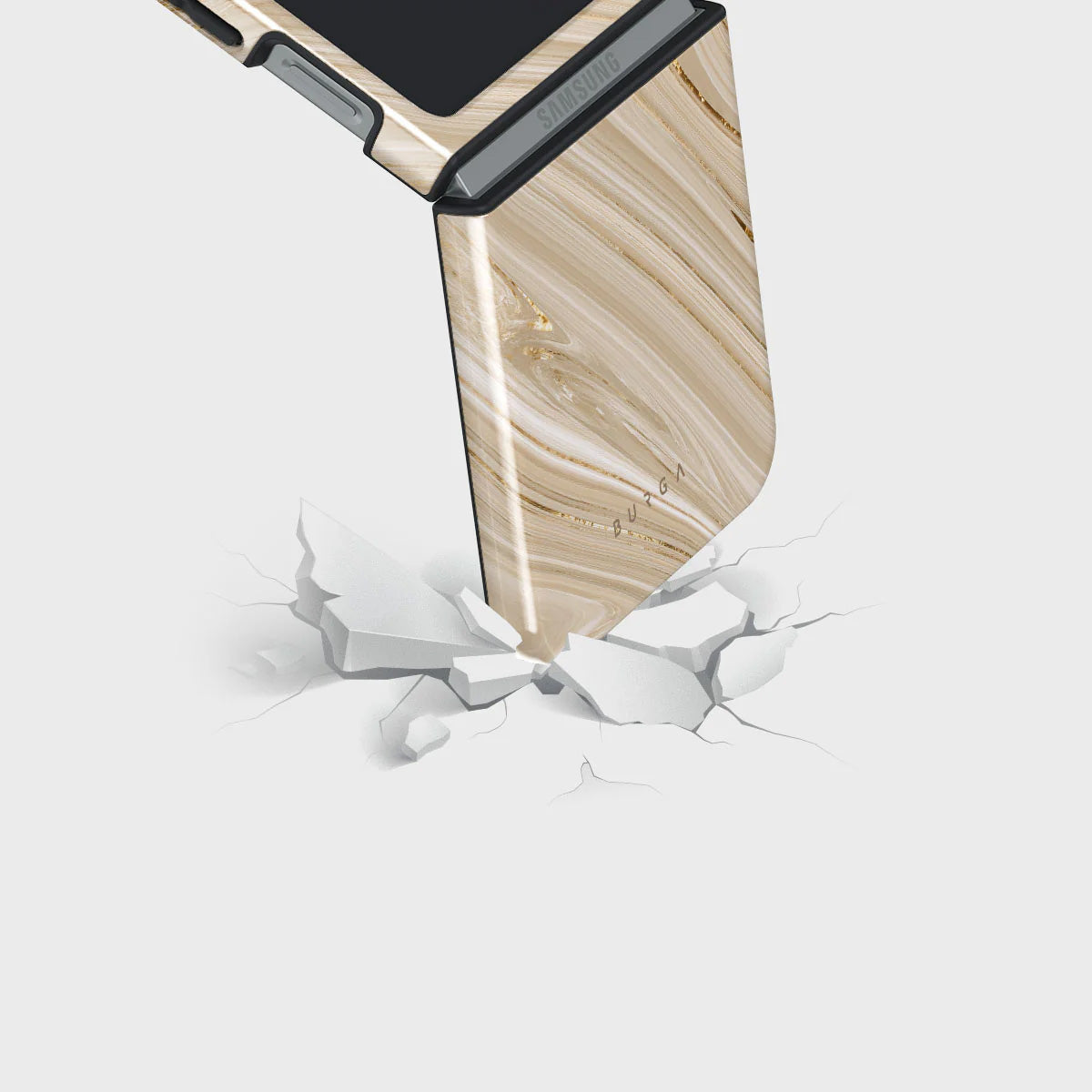 Handyhülle für Galaxy Z Flip7 FE / Z Flip6, Burga Full Glam Tough, Beige gemustert