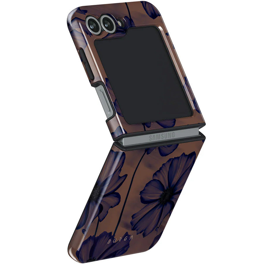 Handyhülle für Galaxy Z Flip7 FE / Z Flip6, Burga Velvet Night Tough, Braun und Marineblau