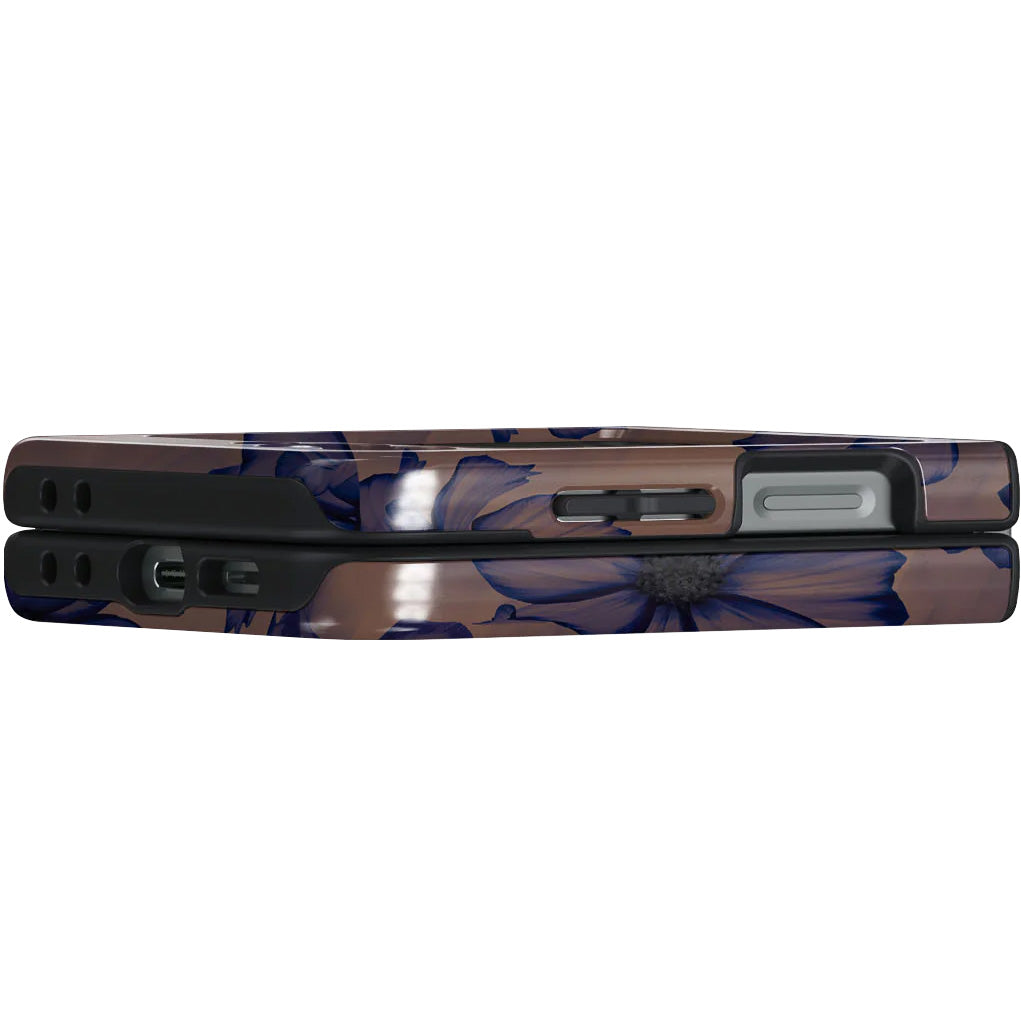 Handyhülle für Galaxy Z Flip7 FE / Z Flip6, Burga Velvet Night Tough, Braun und Marineblau