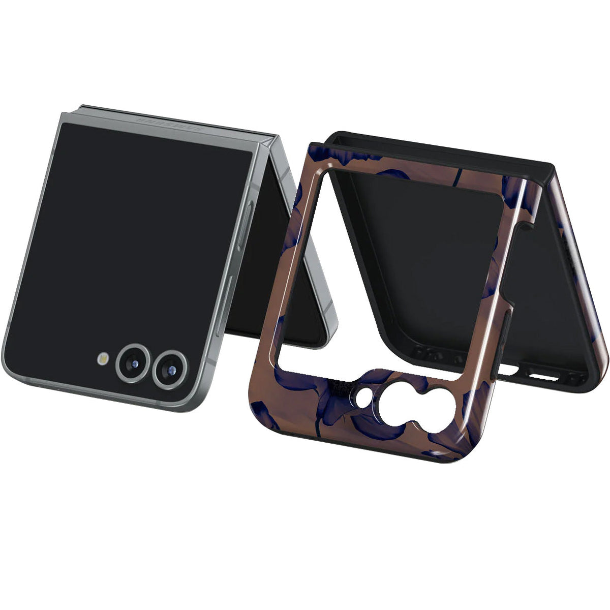 Handyhülle für Galaxy Z Flip7 FE / Z Flip6, Burga Velvet Night Tough, Braun und Marineblau
