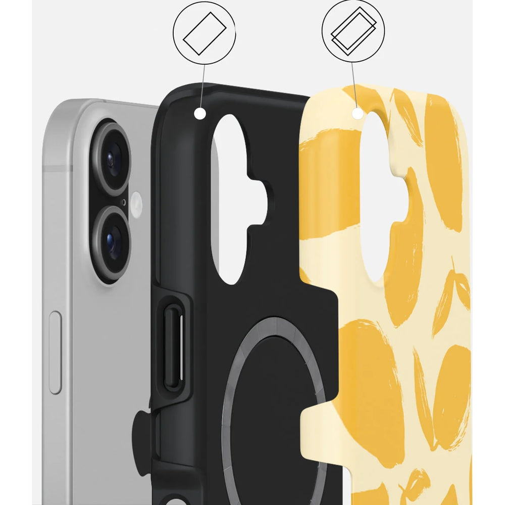 Handyhülle für iPhone 17, Burga Lemon Tart Tough Magnetic, Gelb mit Zitronenmuster