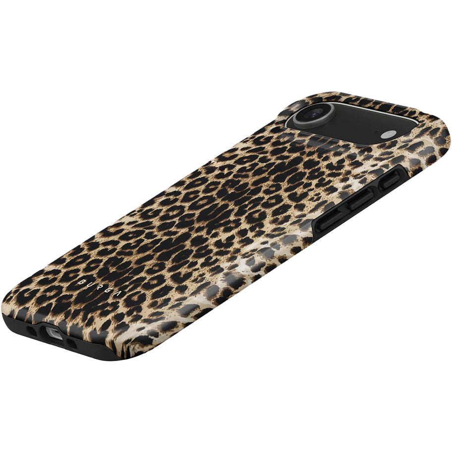 Handyhülle für iPhone Air, Burga Player Tough Magnetic, Braun mit Leopardenmuster