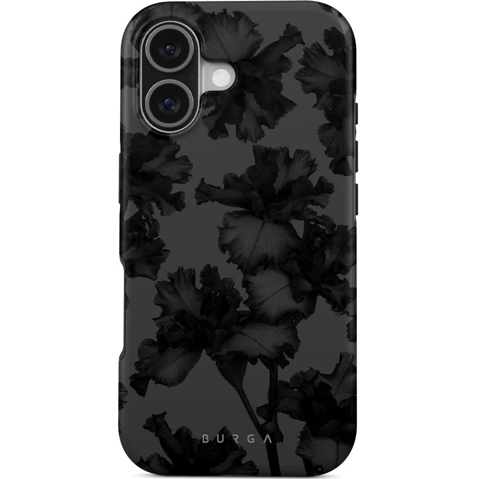 Handyhülle für iPhone 17, Burga Nucturnal Tough Magnetic, Schwarz mit floralem Muster