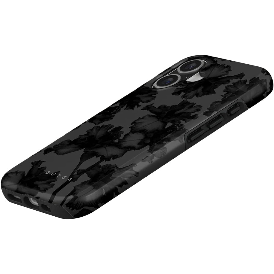Handyhülle für iPhone 17, Burga Nucturnal Tough Magnetic, Schwarz mit floralem Muster