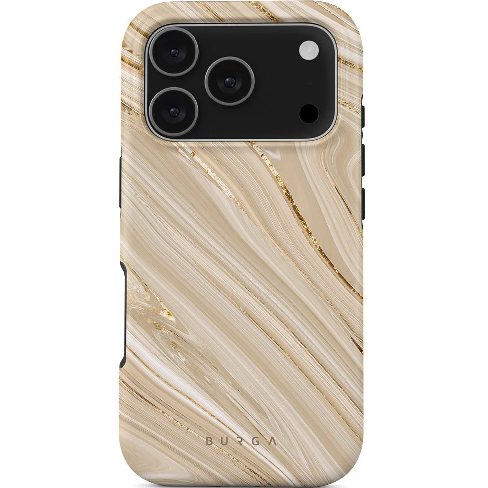Handyhülle für iPhone 17 Pro, Burga Full Glam Tough Magnetic, Beige gemustert