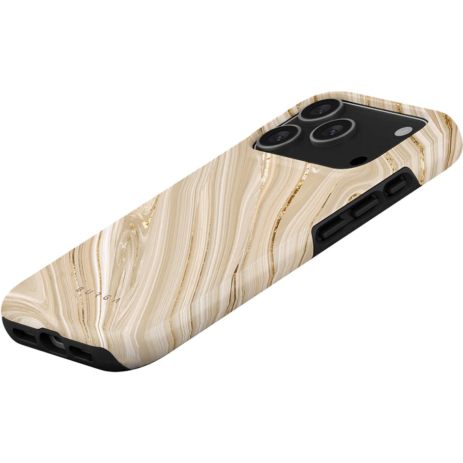 Handyhülle für iPhone 17 Pro, Burga Full Glam Tough Magnetic, Beige gemustert