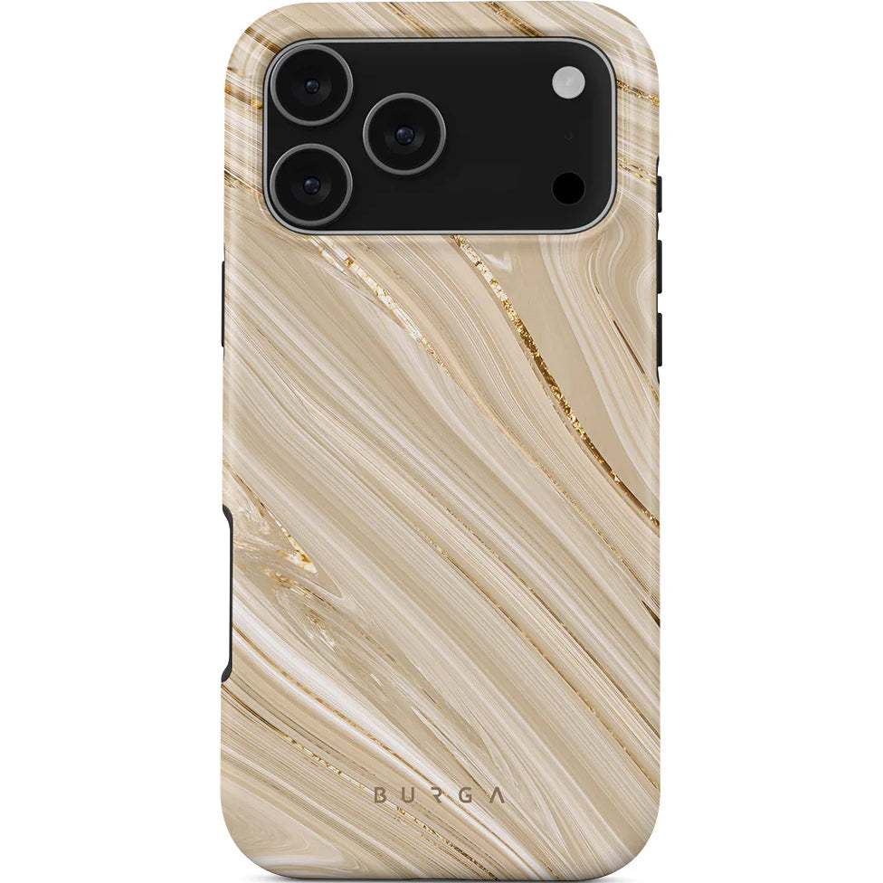 Handyhülle für iPhone 17 Pro Max, Burga Full Glam Tough Magnetic, Beige gemustert