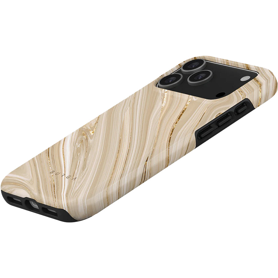 Handyhülle für iPhone 17 Pro Max, Burga Full Glam Tough Magnetic, Beige gemustert