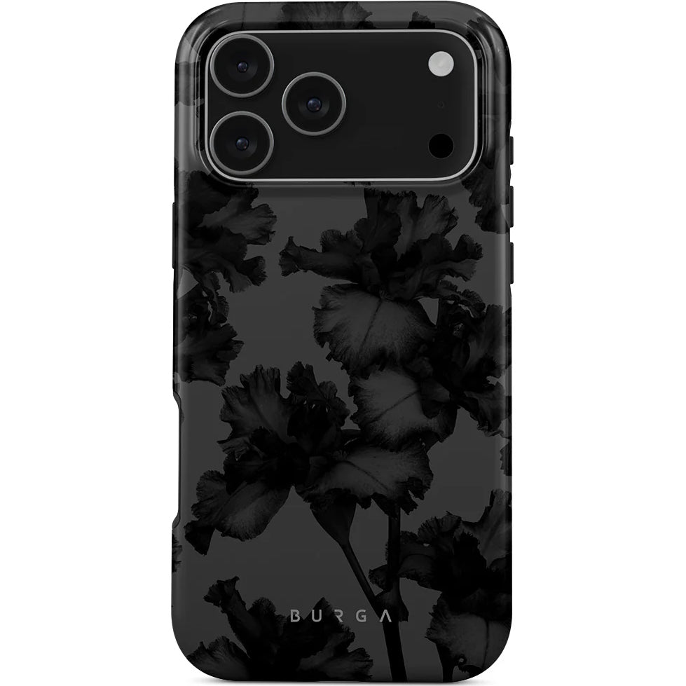 Handyhülle für iPhone 17 Pro Max, Burga Nucturnal Tough Magnetic, Schwarz mit floralem Muster