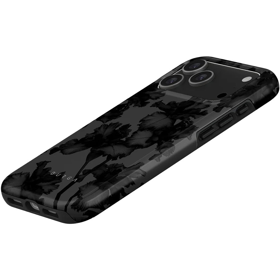 Handyhülle für iPhone 17 Pro Max, Burga Nucturnal Tough Magnetic, Schwarz mit floralem Muster
