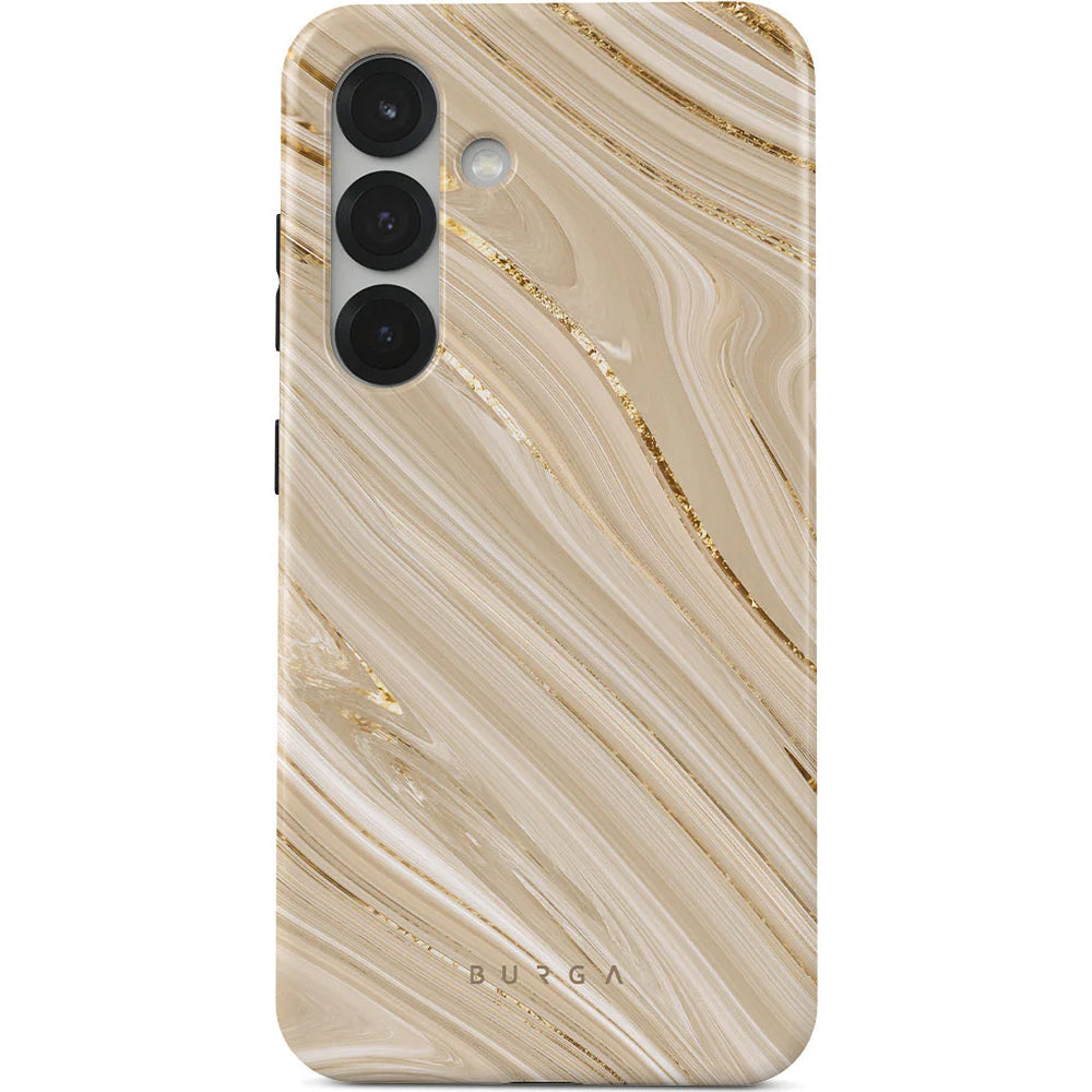 Handyhülle für Galaxy S25, Burga Full Glam Tough, Beige gemustert