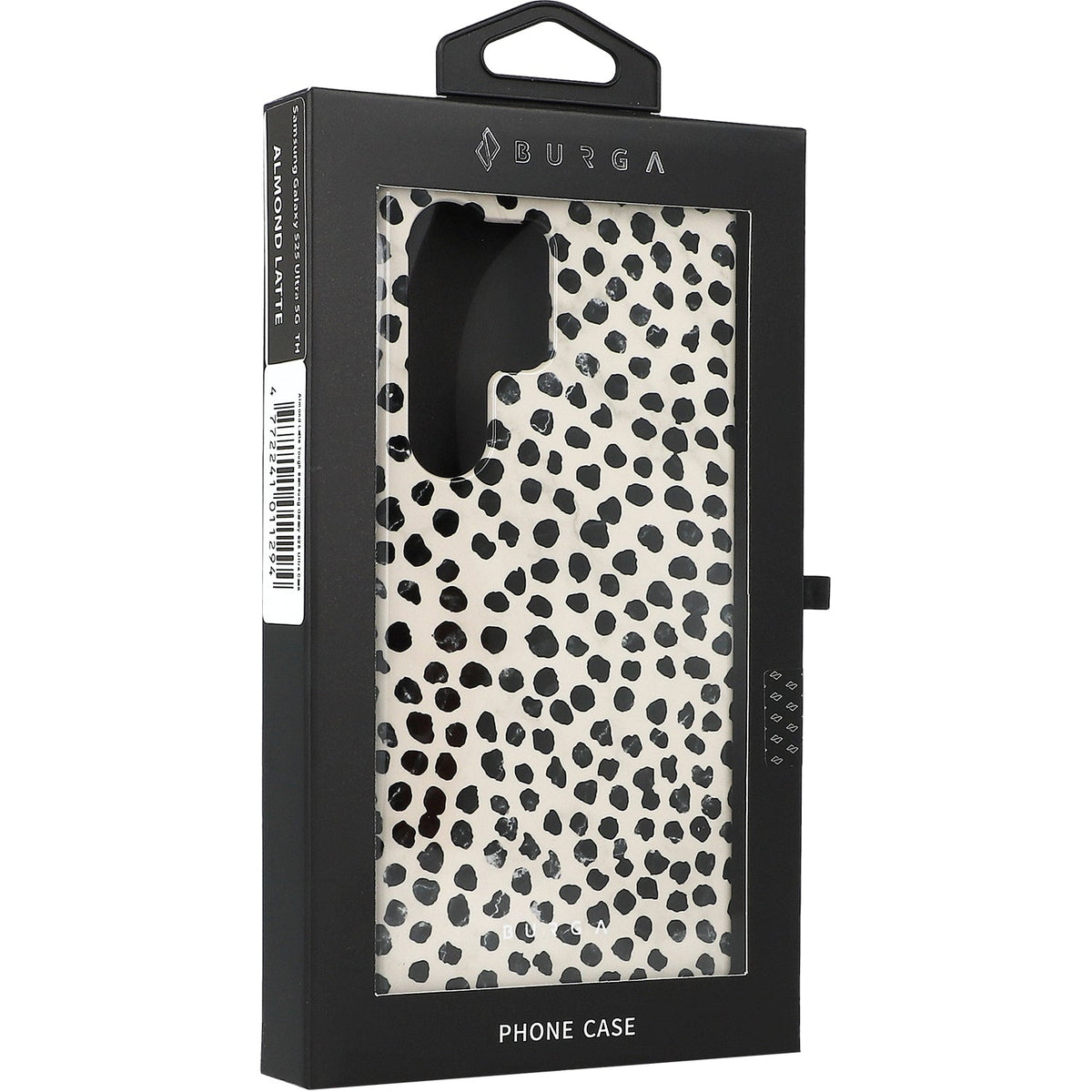 Handyhülle für Galaxy S25 Ultra, Burga Almond Latte Tough, Beige mit schwarzen Punkten
