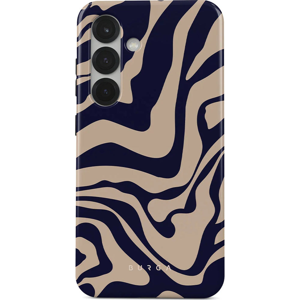 Handyhülle für Galaxy S25, Burga Vigilant Tough, Beige und marineblau