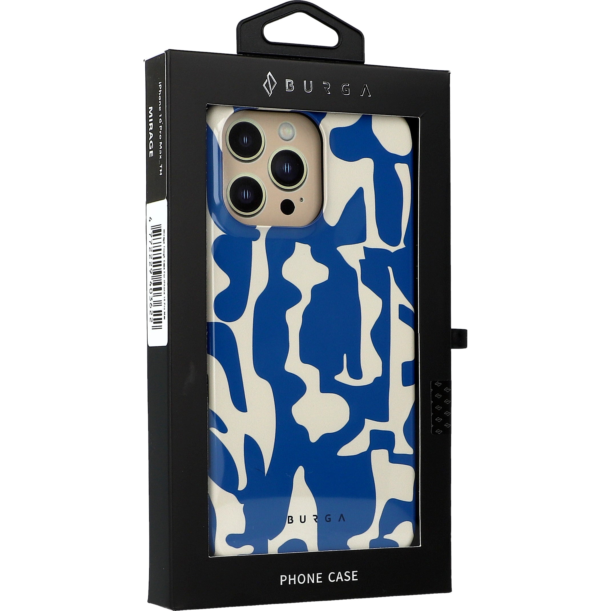 Handyhülle für iPhone 16 Pro Max, Burga Mirage Tough, Beige und Blau