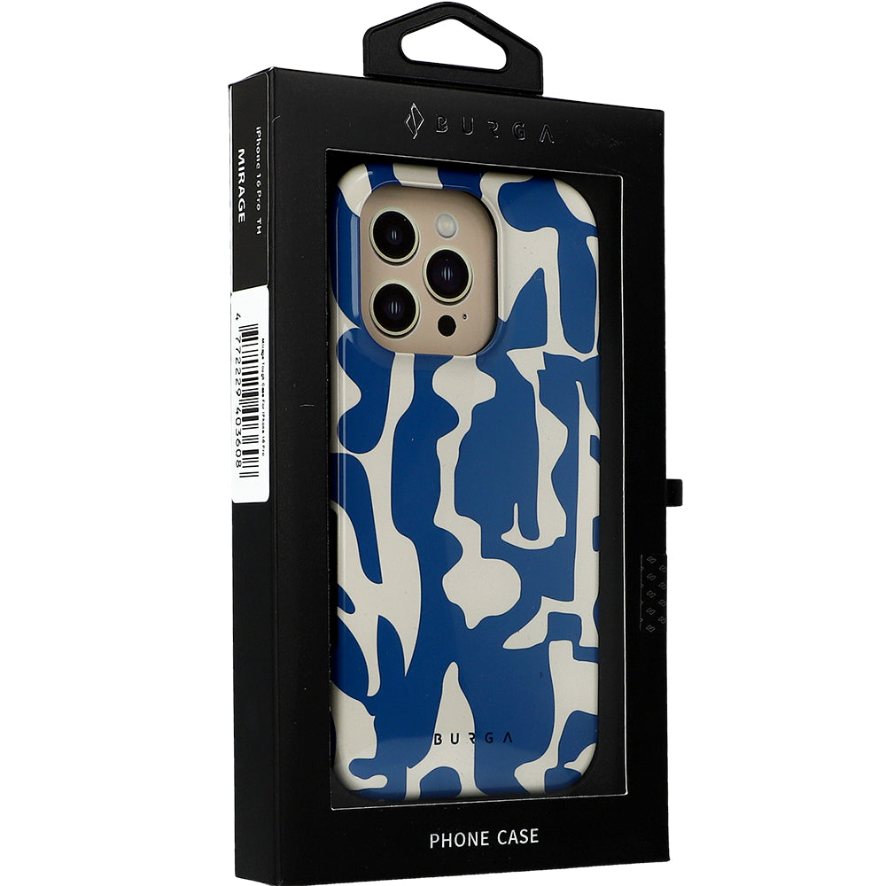 Handyhülle für iPhone 16 Pro, Burga Mirage Tough, Beige und Blau