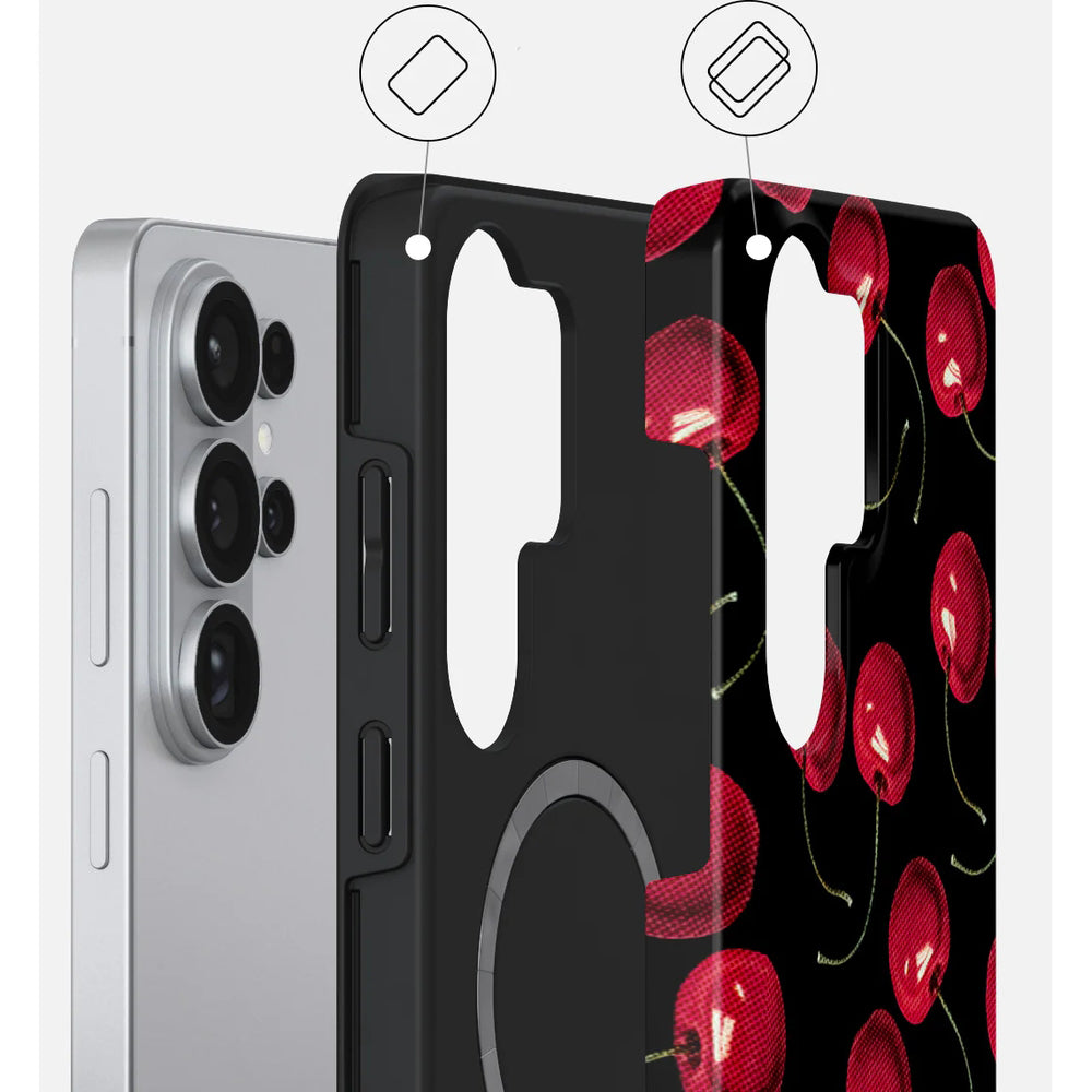 Handyhülle für Galaxy S26 Ultra, Burga Tough Magnetic, Cherrybomb