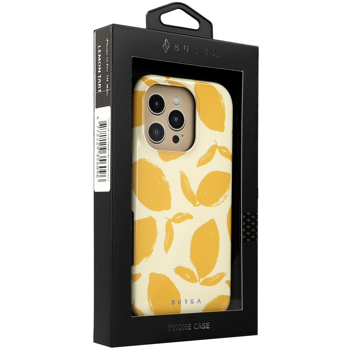 Handyhülle für iPhone 16 Pro, Burga Lemon Tart Tough Magnetic, Gelb mit Zitronenmuster