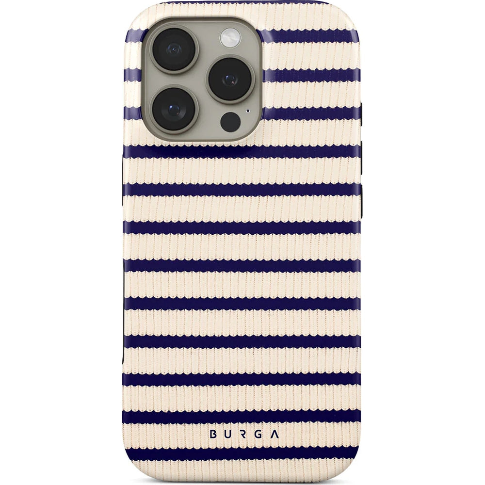 Handyhülle für iPhone 16 Pro, Burga Old Money Tough Magnetic, Beige und marineblau