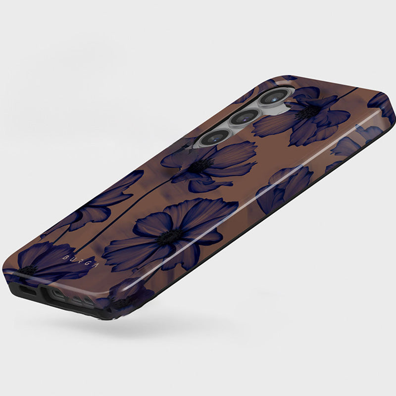 Handyhülle für Galaxy S24 FE, Burga Velvet Night Tough, Braun und Marineblau