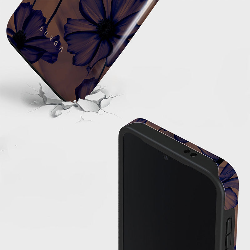 Handyhülle für Galaxy S24 FE, Burga Velvet Night Tough, Braun und Marineblau