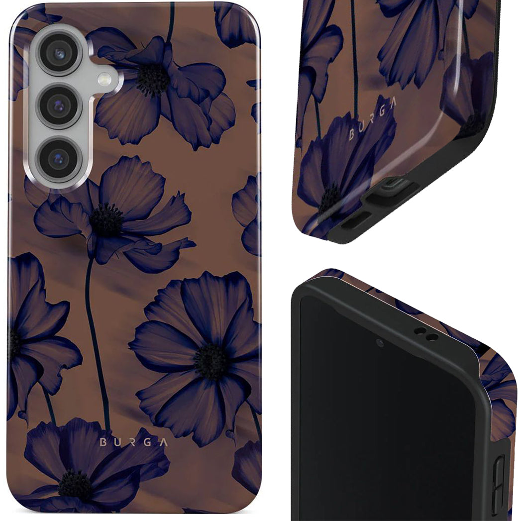 Schutzhülle für Galaxy S24, Burga Velvet Night Tough, Braun und marineblau