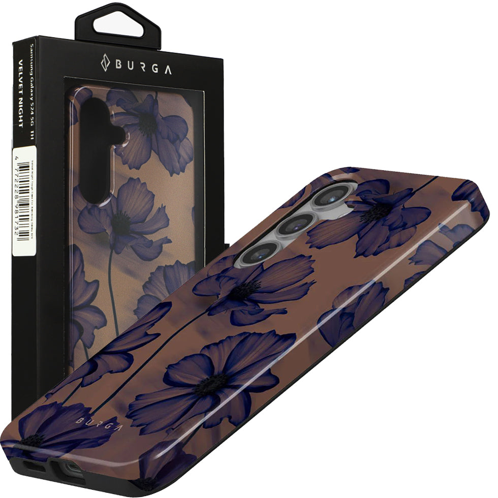 Schutzhülle für Galaxy S24, Burga Velvet Night Tough, Braun und marineblau