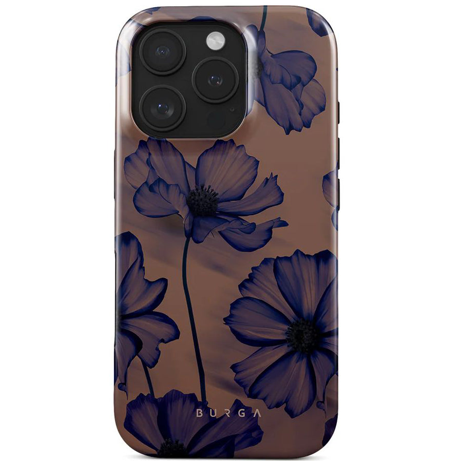 Handyhülle für iPhone 16 Pro, Burga Velvet Night Tough Magnetic, Braun und marineblau
