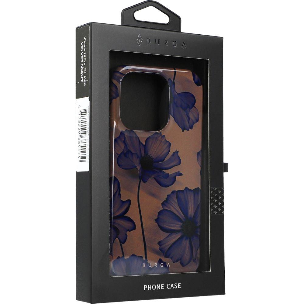 Handyhülle für iPhone 16 Pro, Burga Velvet Night Tough Magnetic, Braun und marineblau