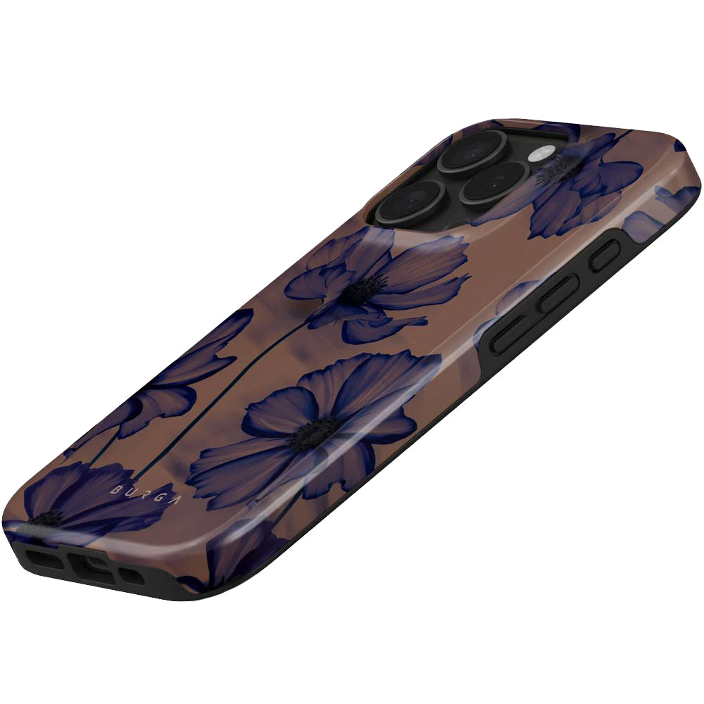 Handyhülle für iPhone 16 Pro, Burga Velvet Night Tough Magnetic, Braun und marineblau