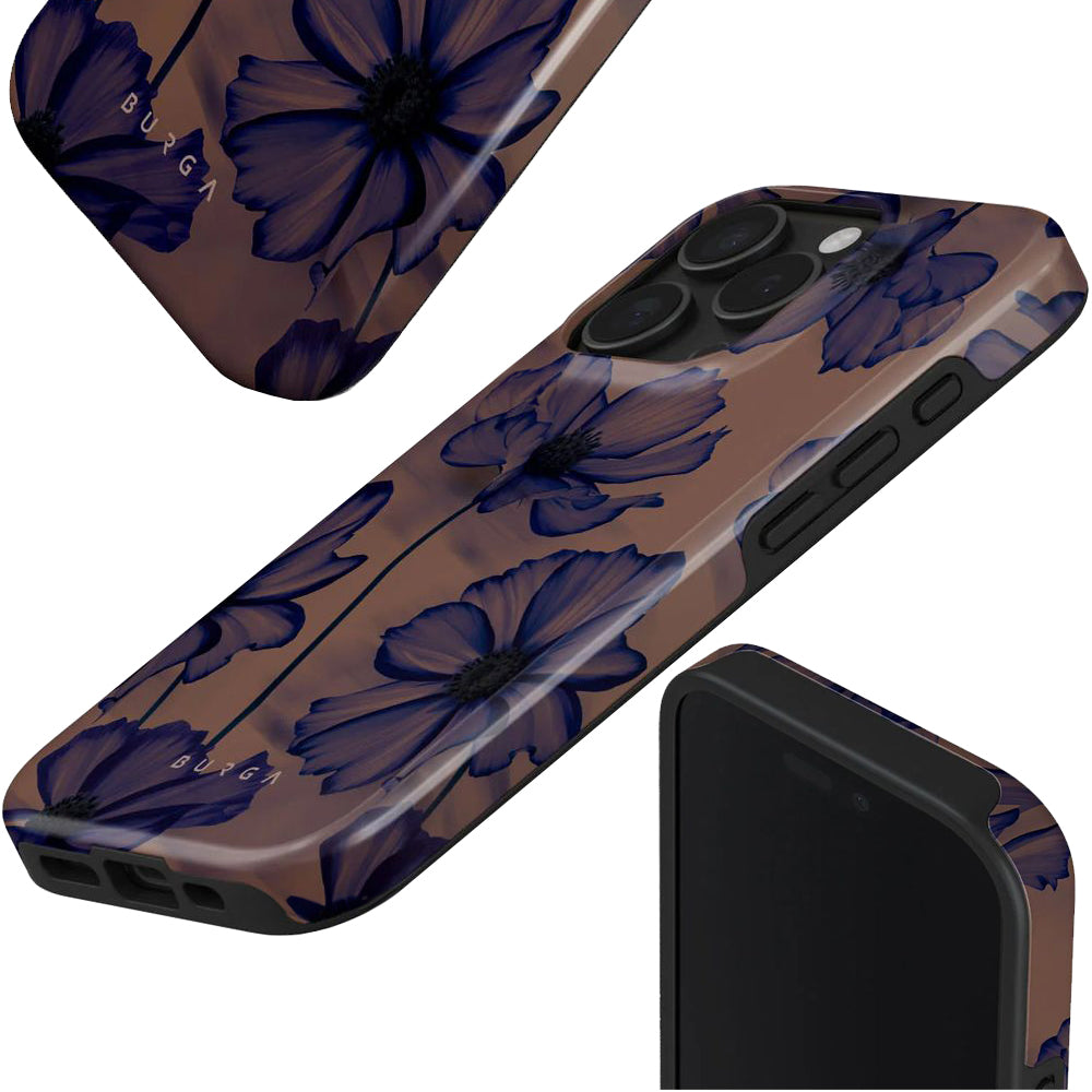 Handyhülle für iPhone 16 Pro Max, Burga Velvet Night Tough Magnetic, Braun und marineblau