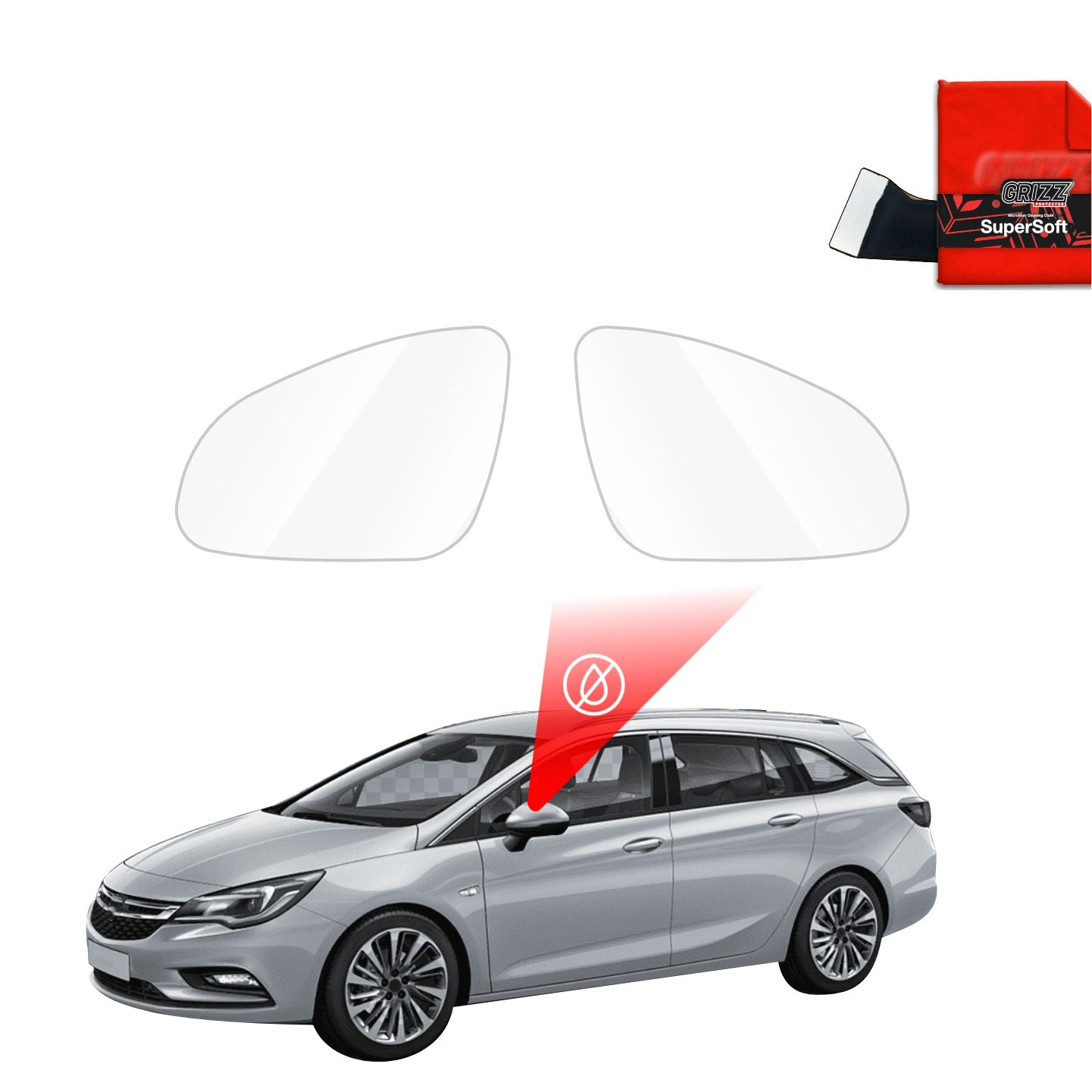 Regenschutzfolie Grizz Protector für Außenspiegel - Opel Astra J Kombi 5D (2009-2015)