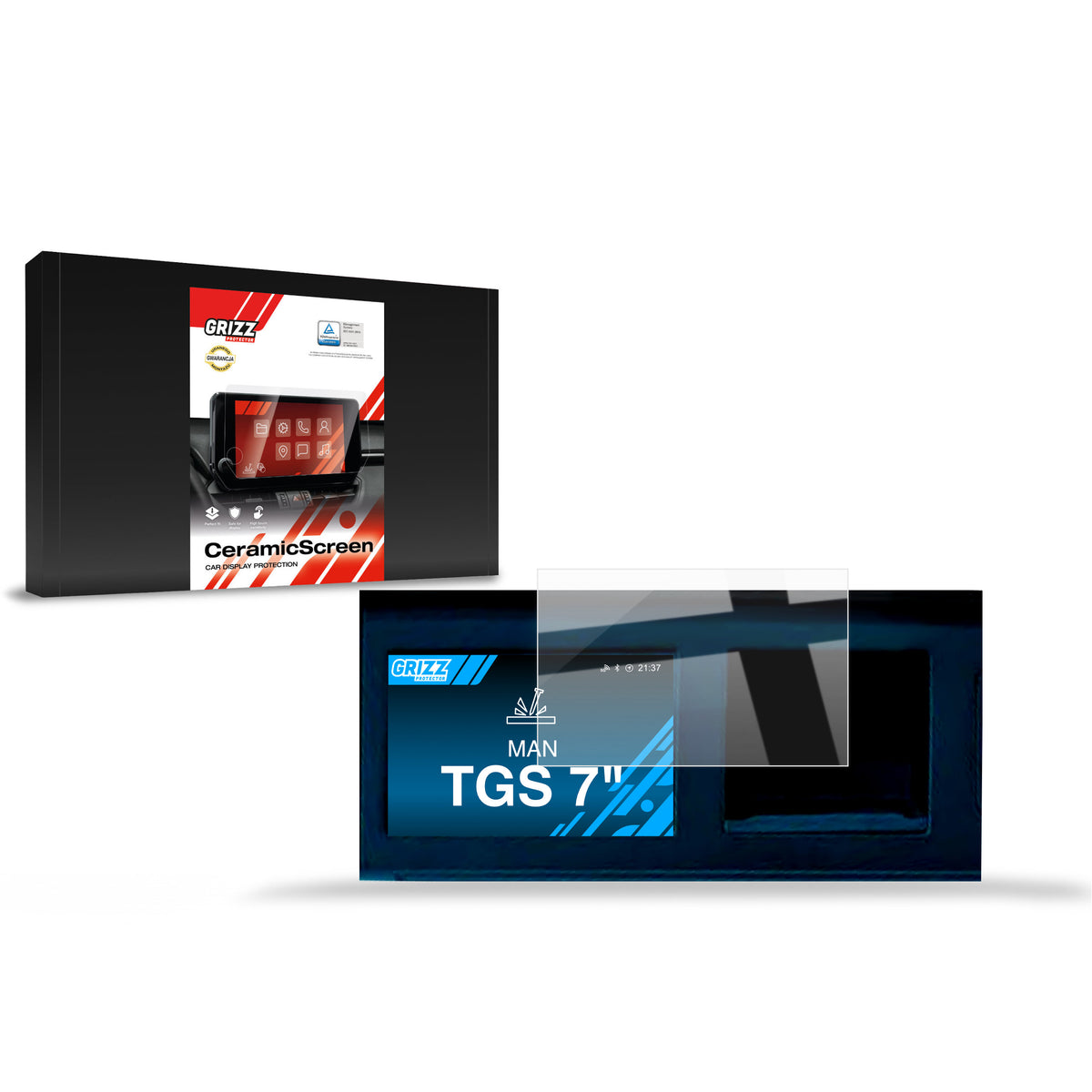 Keramische Autodisplayfolie für MAN TGS 7", Grizz Protector