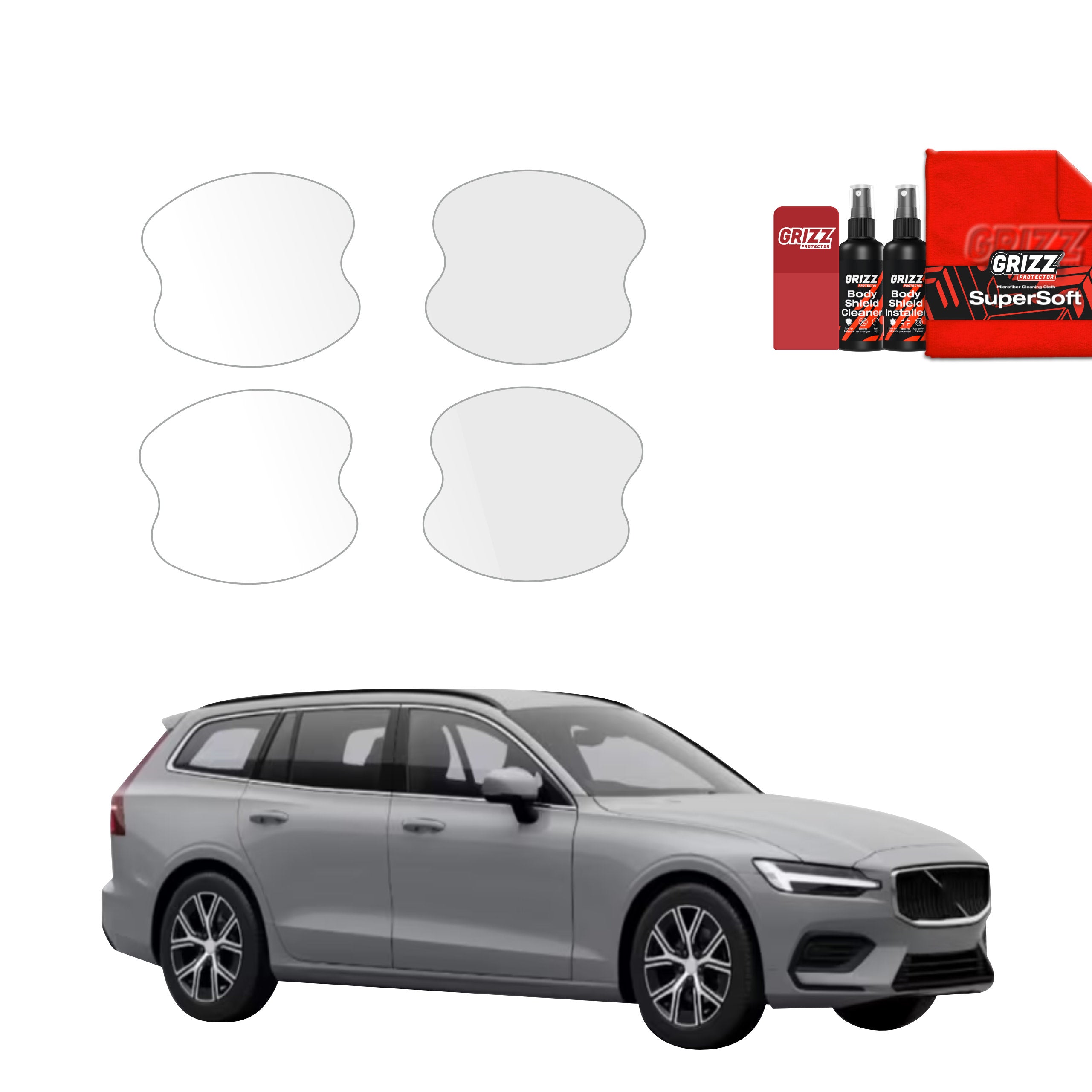 4in1 Schutzfolie Grizz Protector für Türgriffmulden - Volvo V60 (2026)