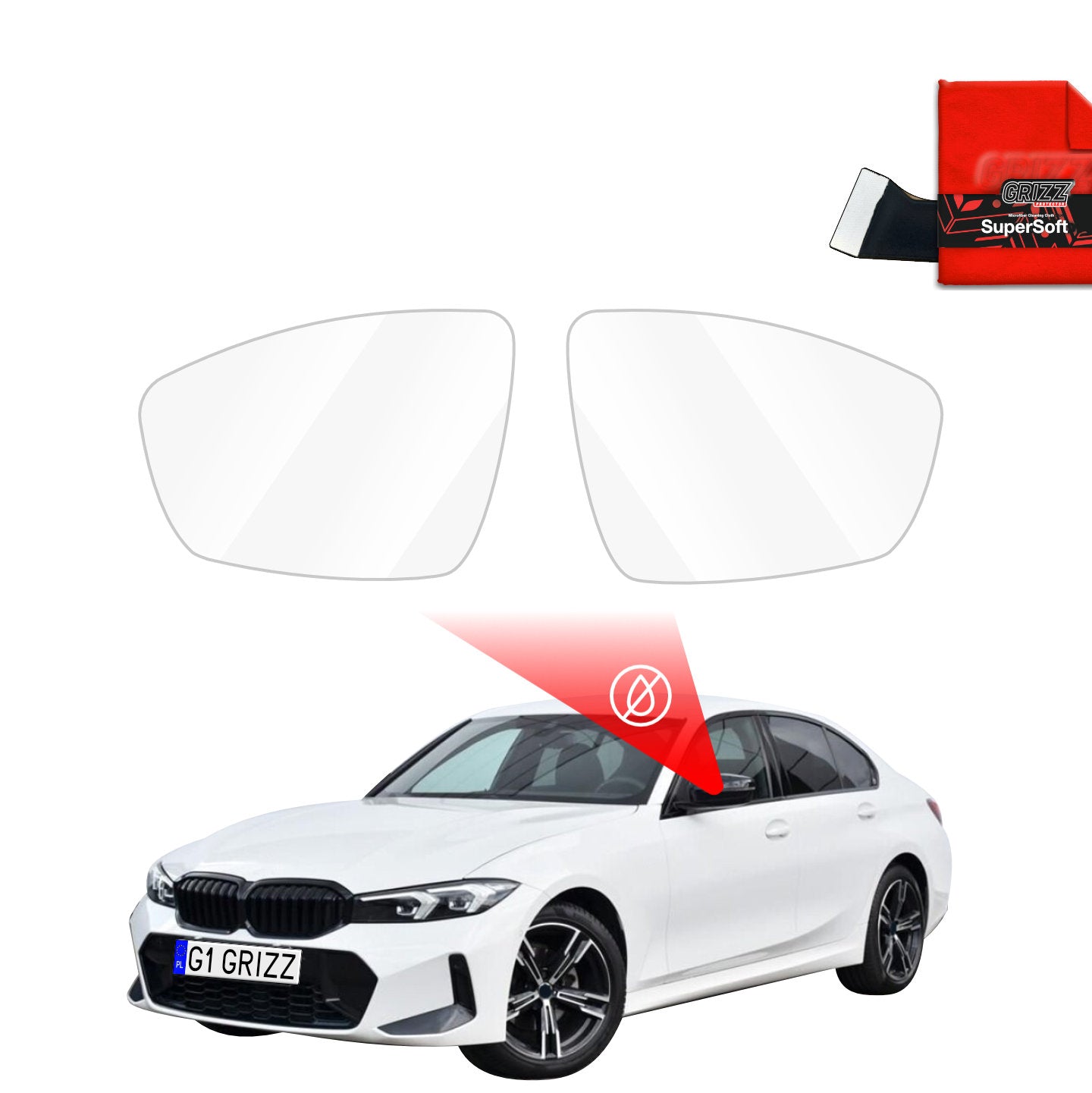 Regenschutzfolie Grizz Protector für Außenspiegel - BMW 3 G20 Sedan (2022-2026)