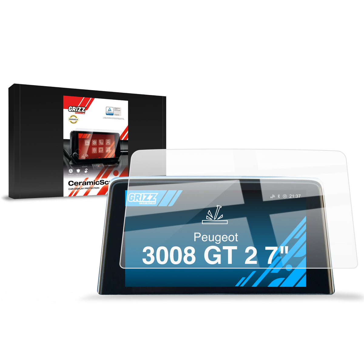 Keramische Autodisplayfolie für Peugeot 3008 GT 2 (2016-2020), Grizz Protector