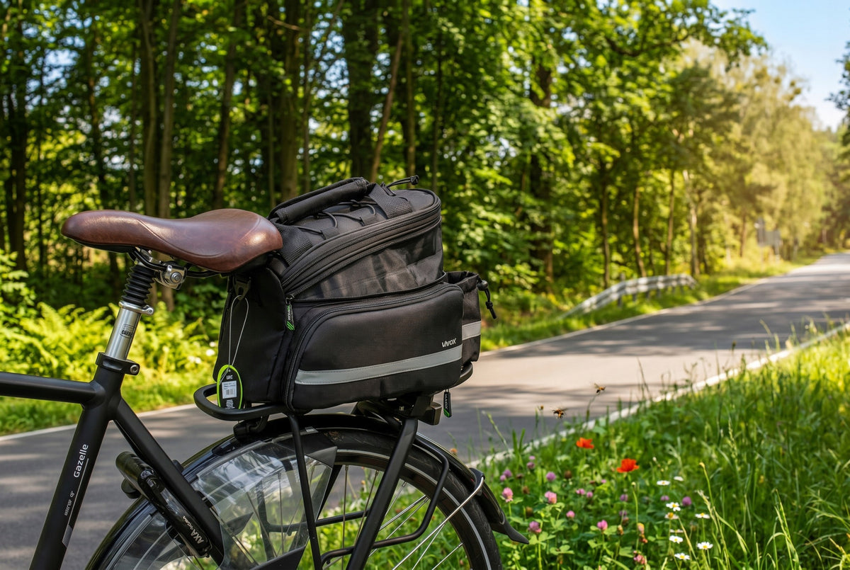 Fahrradtasche für den Gepäckträger mit Seitentaschen, Vayox VA0449 10 - 29L, Schwarz