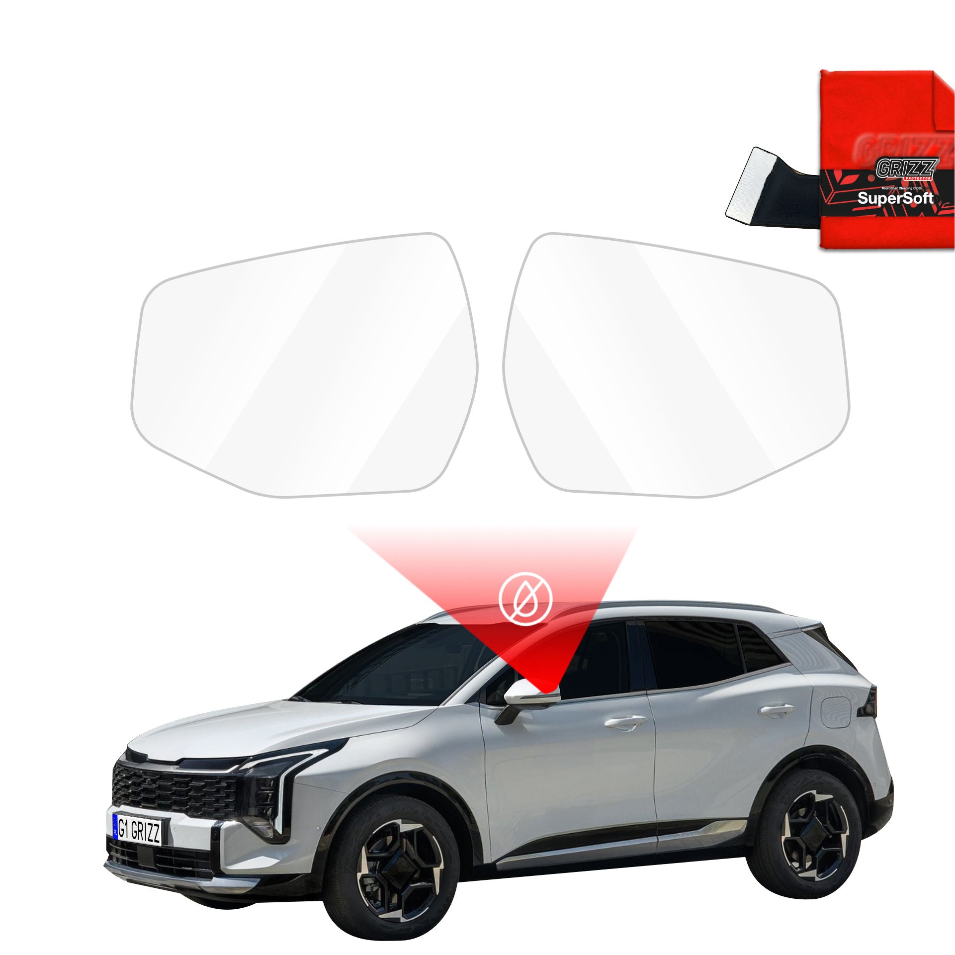 Regenschutzfolie Grizz Protector für Außenspiegel - Kia Sportage 5 Facelift (2025-2026)